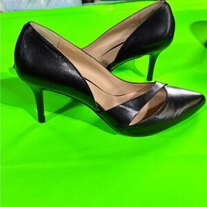 Nine West Black Leather Heels